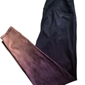 ARX Lab High Rise Ombré Leggings AR-33 Yoga Pants Womens L Galaxy Purple Pink